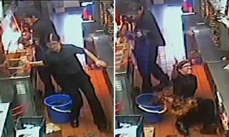  فيديو: موظفة بماكدونالدز تنزلق وتسقط على دلو زيت مغلي