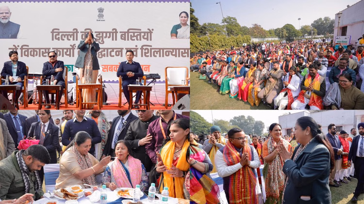 दिल्ली:झुग्गी बस्तियों को सीएम की सौगात...गणतंत्र दिवस पर 327 करोड़ की योजनाओं को मंजूरी; लोगों संग खाया खाना - Delhi Cm Rekha Gupta Approved Schemes Worth Rs 327 Crore For Development Of Slums On Republic Day