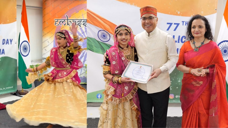 डबलिन में फहरा तिरंगा:आयरलैंड में मनाया गया भारत का 77वां गणतंत्र दिवस, व्यापार और सांस्कृतिक संबंधों पर जोर - India 77th Republic Day Celebrated In Dublin In Ireland