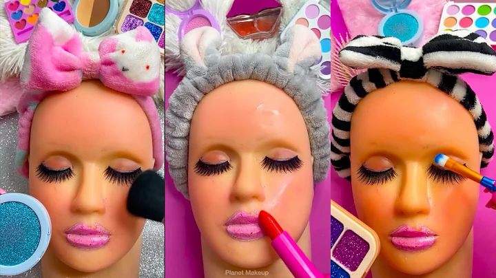 ASMR Satisfying Unboxing Review Mannequin Makeup Lipstick Glow up Skincare Sounds Video Fast No talk