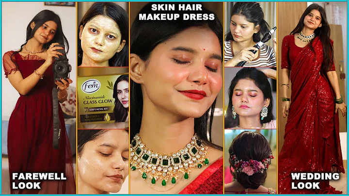 Step-By-Step FAREWELL/PARTY MAKEUP for BEGINNERS ♥️ FACIAL/MAKEUP/DRESS/HAIR/ | MAKEUP TUTORIAL 🤍