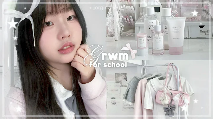 ⟡ GRWM for school 🎀🪽| korean inspired makeup look, listen to me yap + beauty tips