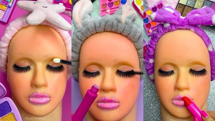 SMR Satisfying with Unboxing & Review Mannequin pink Makeup bunny Skincare Sounds Video Fast No talk