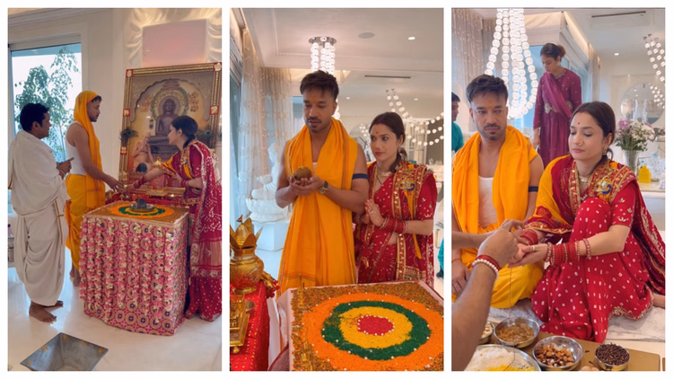 अंकिता लोखंडे ने पति विक्की के साथ शेयर किया वीडियो, कपल ने की भक्तंबर पूजा; लिखा- 'प्रार्थना शक्तिशाली...' - Ankita Lokhande Calls Praying Bhaktambar Puja With Husband Vicky Jain Powerful After Performing