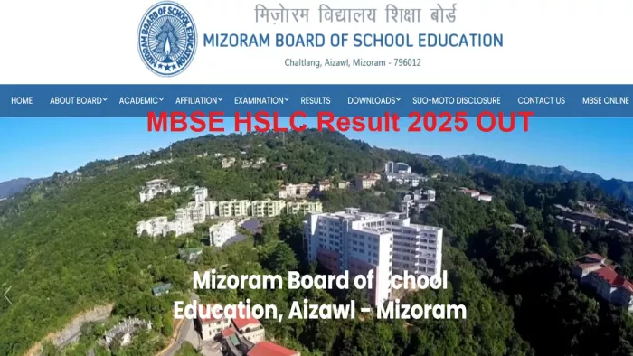 MBSE HSLC Result 2025 Out: Mizoram Board 10th result declared on MBSE.edu.in, downloading the link here given here.