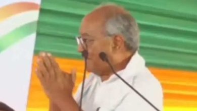 “I won’t sit on stage now,” Digvijay Singh said with folded hands in the program watching video