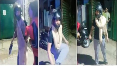 In the presence of policemen, female soldiers continued to abuse