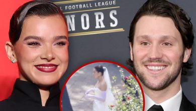 hailee-steinfeld-walks-down-aisle,-gaze-her-marriage-ceremony-dress