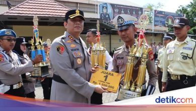 Priok police chief leads the ceremony of the 79th Bhayangkara birthday competition