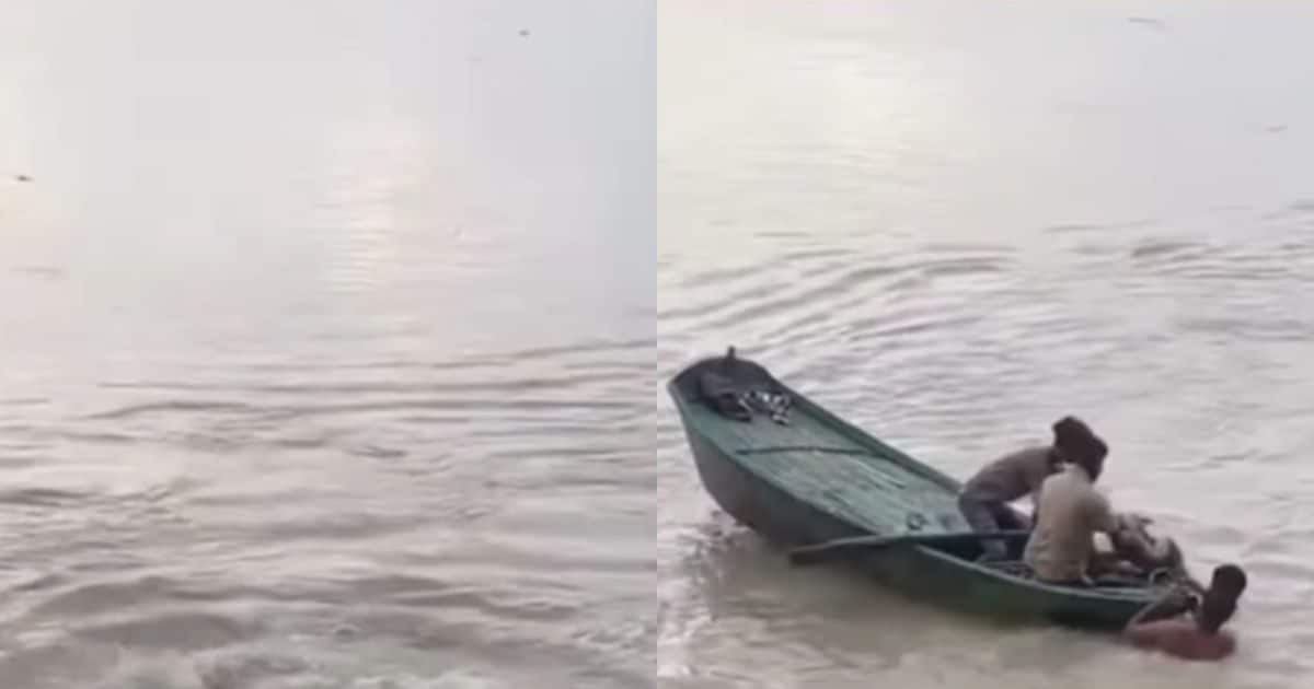 Even after he refused, the boy went to bathe in Ganga Ji, when he started drowning, people arrived in the boat, first saved and then cried!