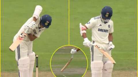 Such a stormy ball from Chris Woakes, two pieces of bat at great speed, Yashasvi Jaiswal kept watching