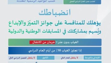 «التعليم»: تجاوز الغياب 10% بدون عذر يحرم الطالب من الانتقال للعام التالي