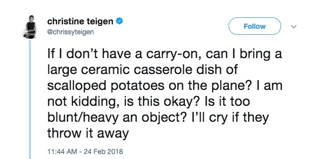 chrissy teigen emotional support casserole